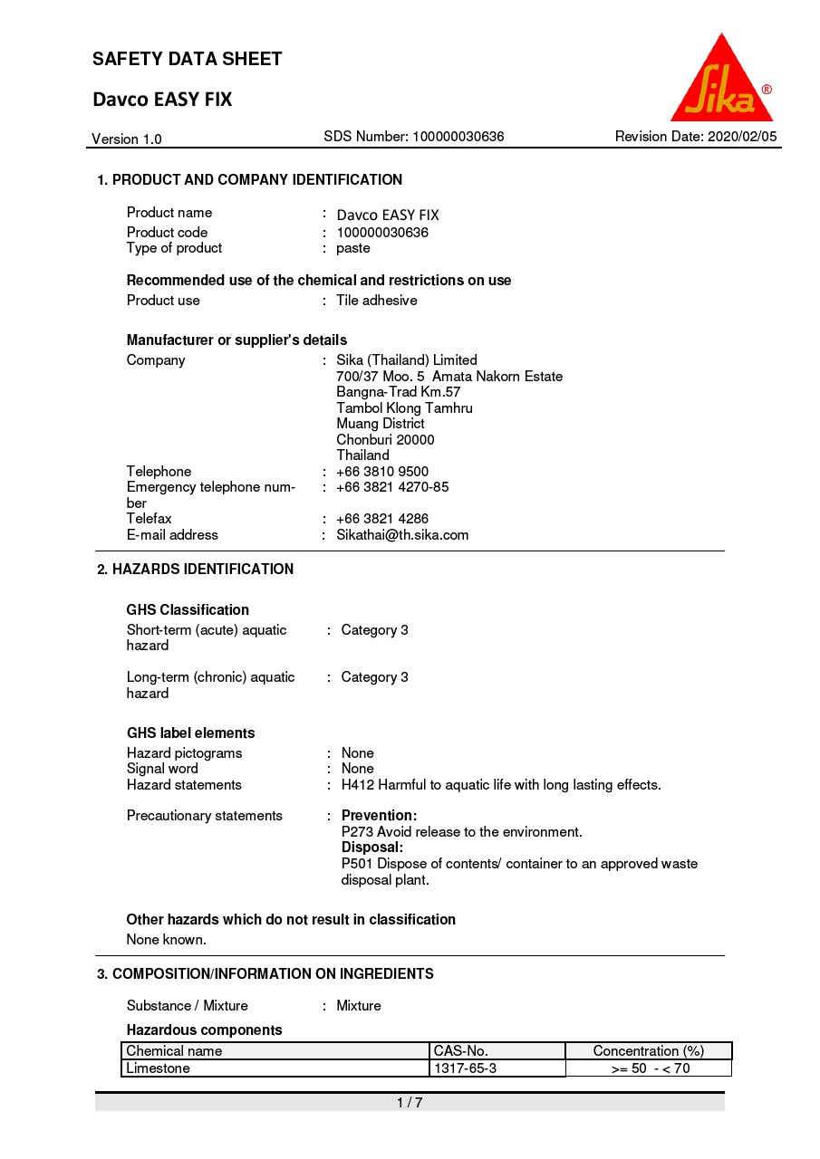 Safety Data Sheet